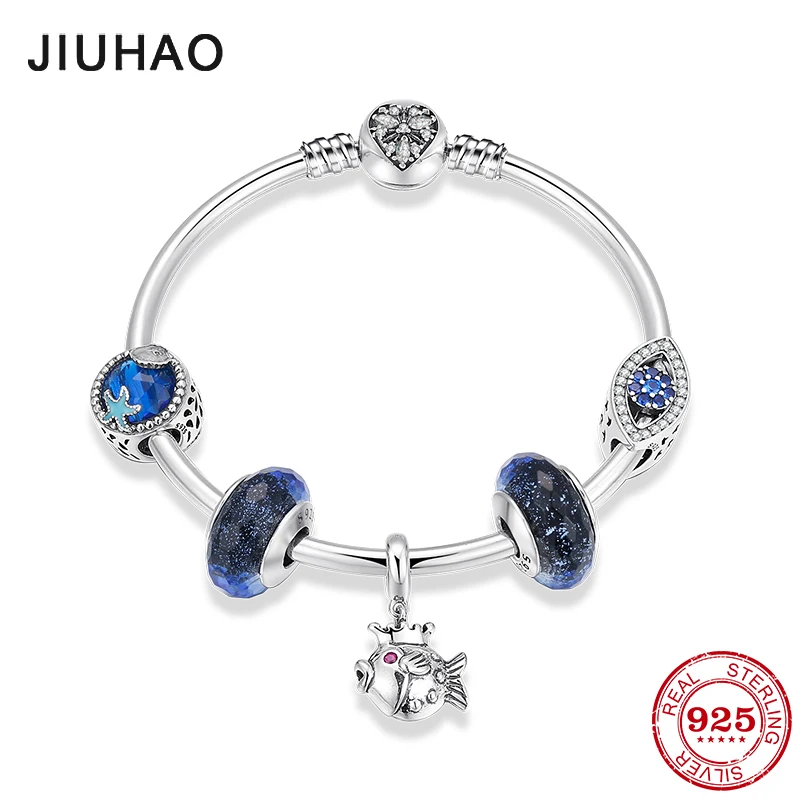 925 стерлингового серебра милый поцелуй рыбья чешуя Принцесса Подвески темно