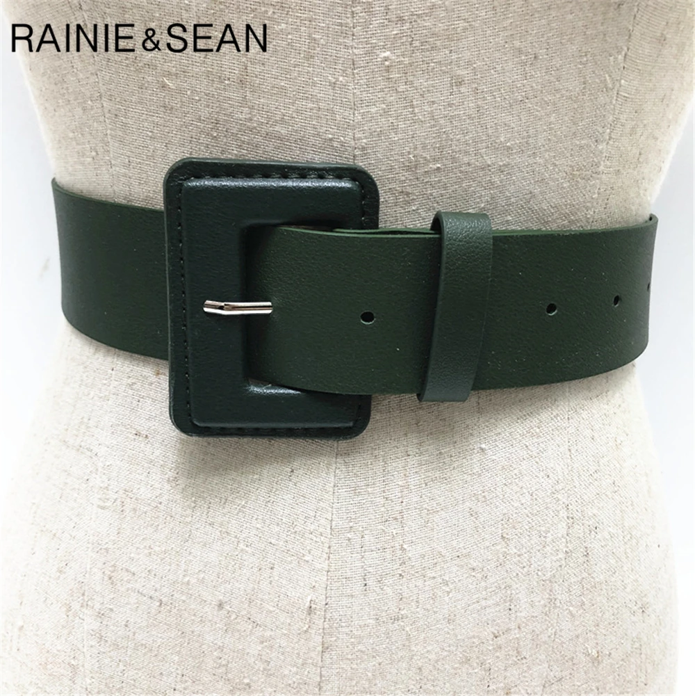 Женский ремень RAINIE SEAN Yellow повседневный однотонный из искусственной кожи зеленый
