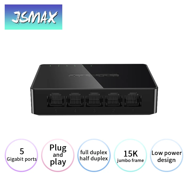 JSMAX JSG1005-S RJ45 порт s 10/100/1000M гигабитный коммутатор Ethernet 5-портовый мониторинг