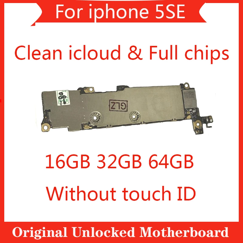

100% Original unlocked motherboard for iphone 5SE SE without touch ID Good tested for 16GB 32GB 64GB iphone 5SE SE logic board