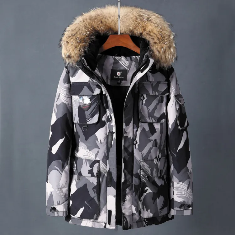 Camouflage Winter Duck Down Parkas Men Casual Outwear Down Jackets Male Thick Down Coat Fashion Snow Puffer Jacket JK-9588