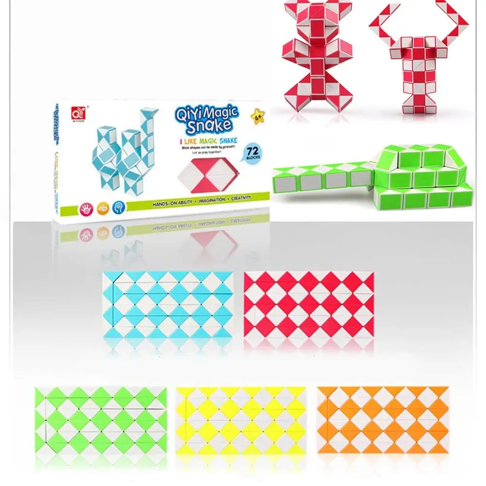 

Qiyi 72 сегмента волшебное правило Змея Куб разнообразие Diy эластичный изменяемый популярный твист трансформер детская головоломка игрушка д...