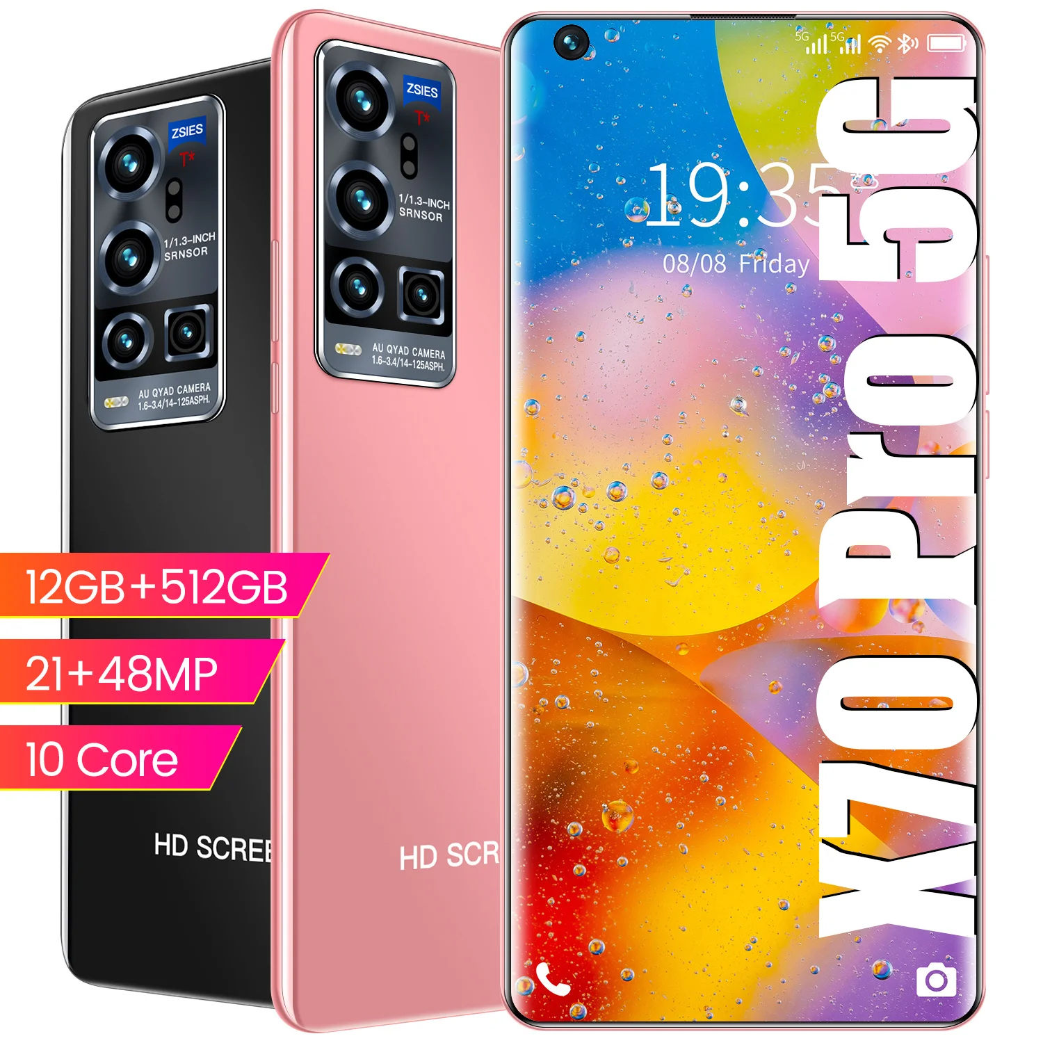 

2021 X70 Pro New Arrival 7.5Inch 21MP+48MP 12+512GB Global 5G LTE Bands 10Core 5600MAH Finger Face ID Dual SIM Android 10.0
