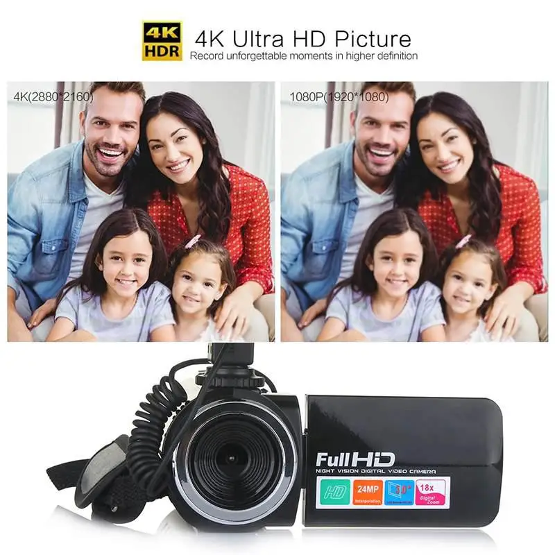 Профессиональная видеокамера HD ночного видения с сенсорным ЖК-экраном 3 0 дюйма