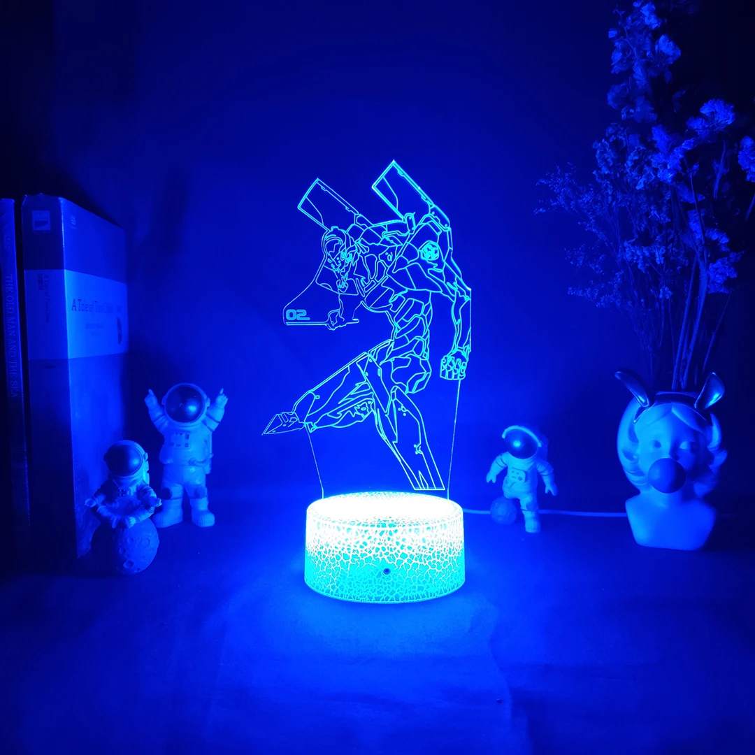 EVA-02 светильник вверх акриловая модель из ЭВА с аниме RGB ночник USB Отаку игровая