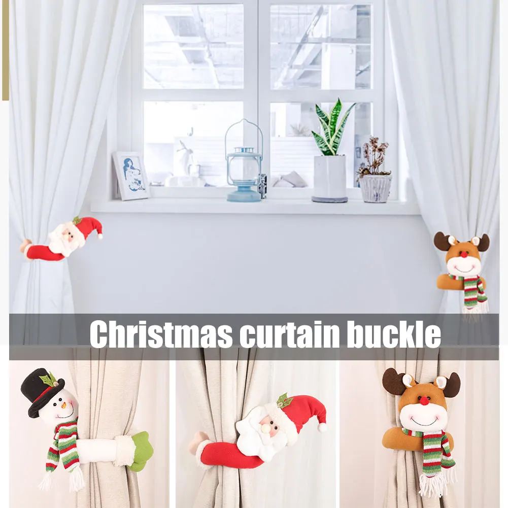 

New Year Creative Christmas Curtain Buckle Cute Curtain Holdback Decor Christmas Ornaments Accessories For Window Decoration FU