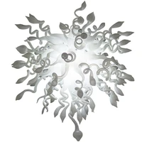 hand blown glass crystal chandelier white w80xh100cm led art pendant light indoor lustre hotel hallparlor decoration