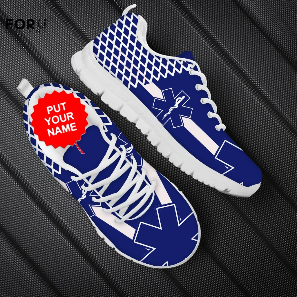 

Женские кроссовки для бега ORUDESIGNS, повседневные теннисные туфли, спортивные кроссовки со шнуровкой и круглым носком, белые, синие, на плоской...