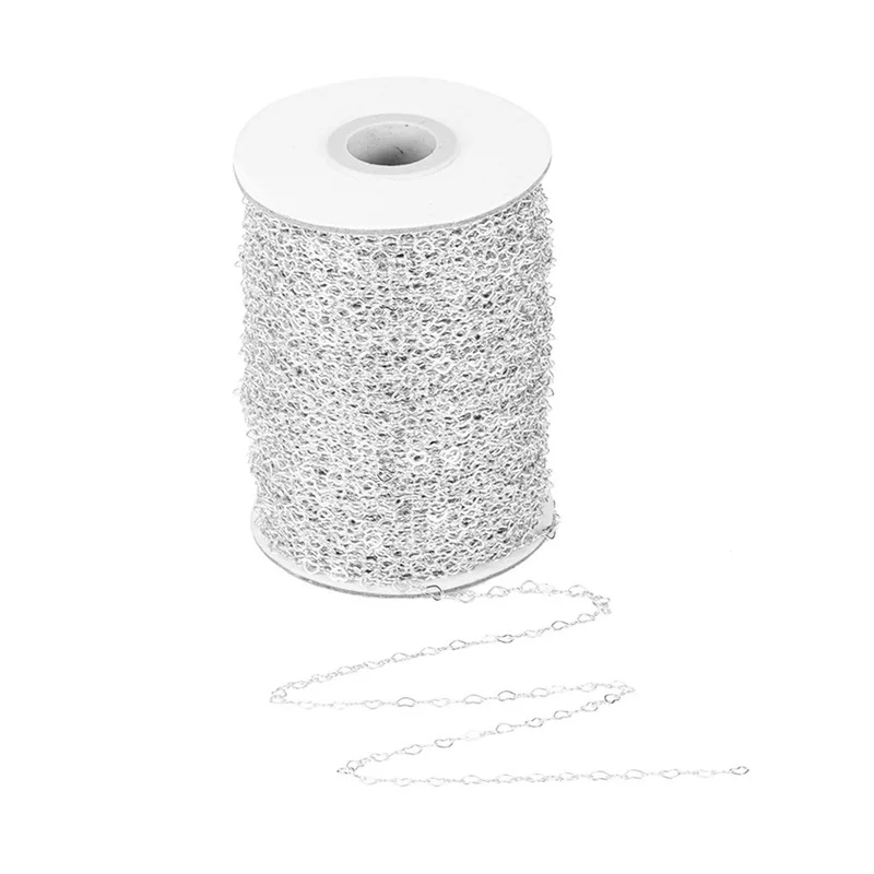 

1m/roll Diameter 3mm Heart Shape Chains Bulk Necklace Components 18K Gold Plated Open Link Chain For Diy Jewelry Making