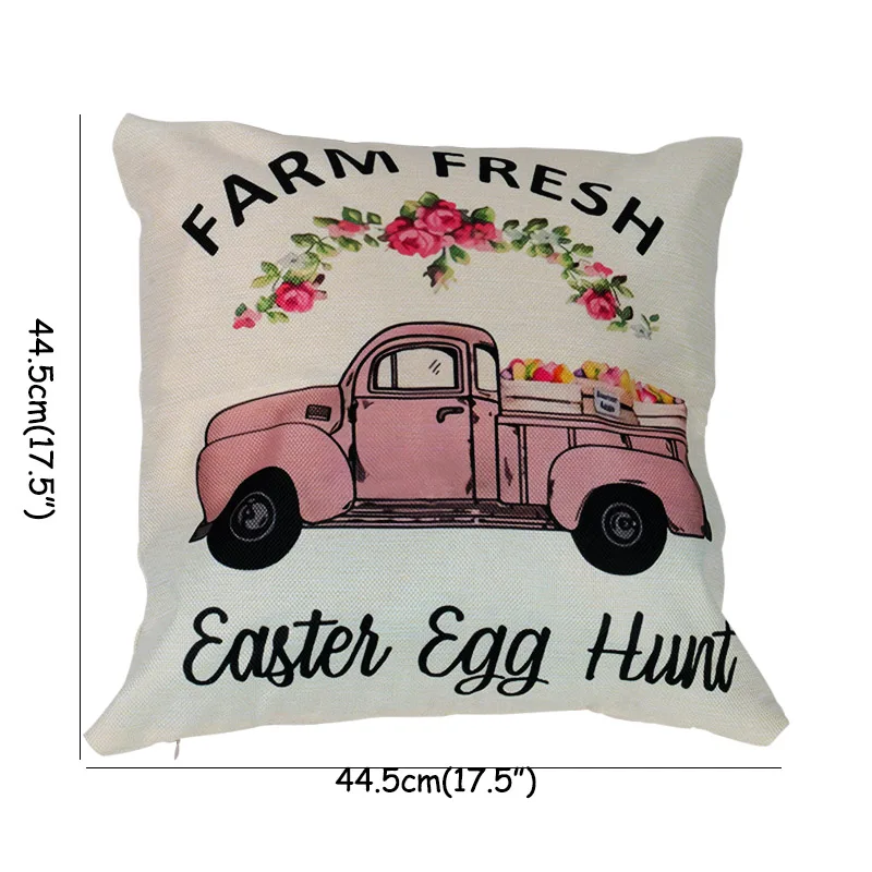Linen pillowcase Наволочка на подушку с пасхальным Кроликом, яйцами, пасхальными, шоколадными яйцами, курицей, пасхальными украшениями для дома, вечерние украшения, подарок - Цвет: Linen pillowcase