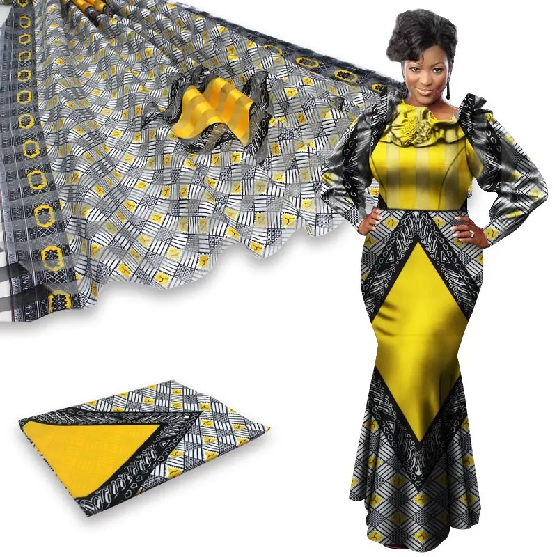 Женская лента из органзы с Африканским принтом тканевая 4 Ярда подходит к 2 ярдам