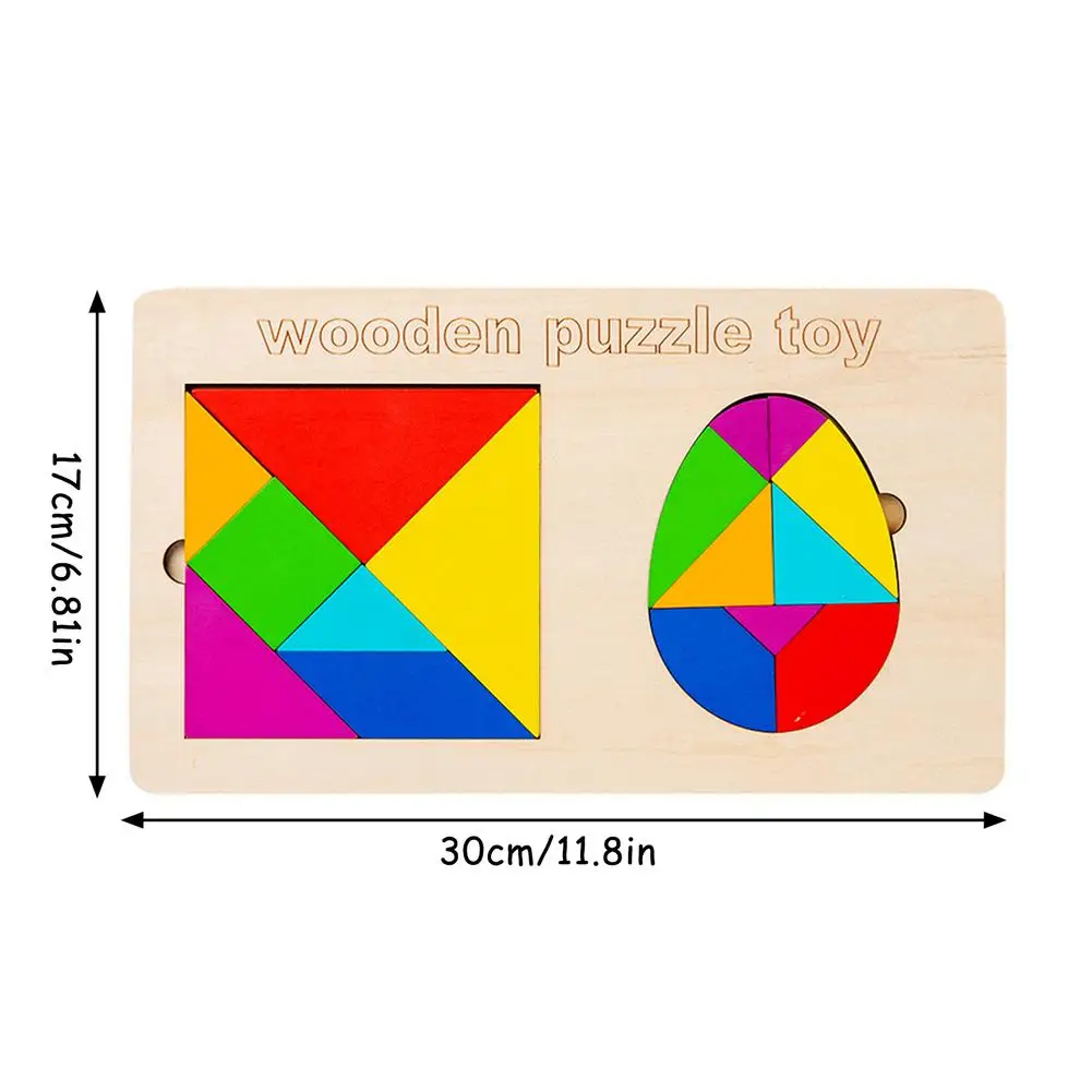 

3D Puzzle Jigsaw Tangram Game Wooden Montessori Learning Educational Number Addition & Subtraction Toy Gift For Children Kids