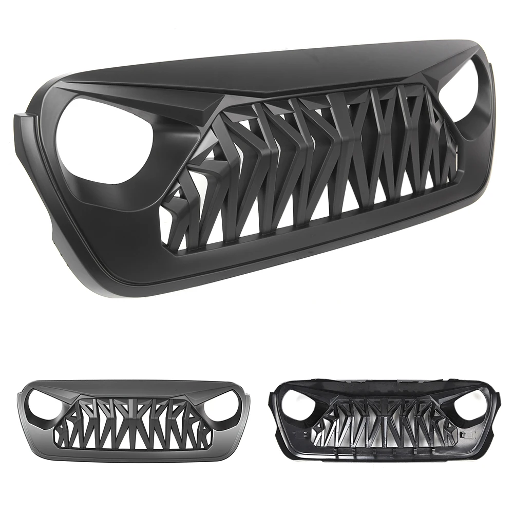 Передняя решетка для автомобиля, решетка для Jeep Wrangler JL 2010 ABS пластик, глянцевый черный, автомобильные аксессуары