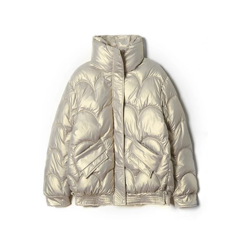 

New Autumn Thick Warm Puffer Jacket Cropped Parka Coat Winter Women Stand Collar Parkas Fashion Down Cotton Jackets Overcoat