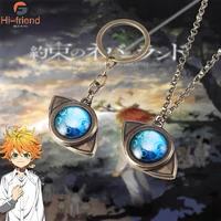 anime the promised neverland keychain emma amulet eye shape pendant necklace cosplay props for man woman casual jewelry