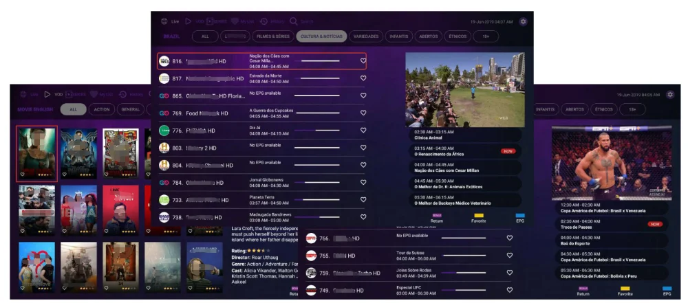 Infinity Iptv подписка для Бразилии, Колумбии, Мехико, португальский, Испания, VOD