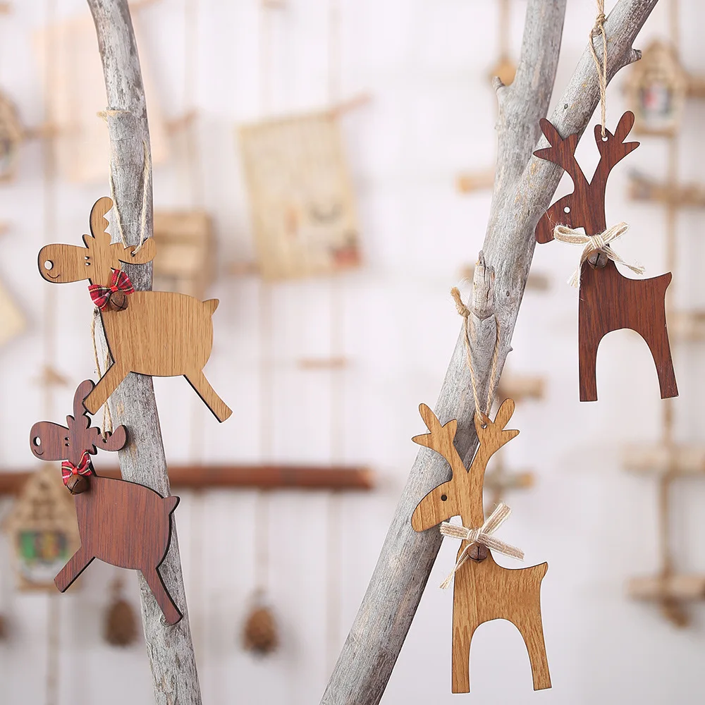 Новые Подвески на рождественскую елку 1 шт. Рождественский олень деревянный DIY