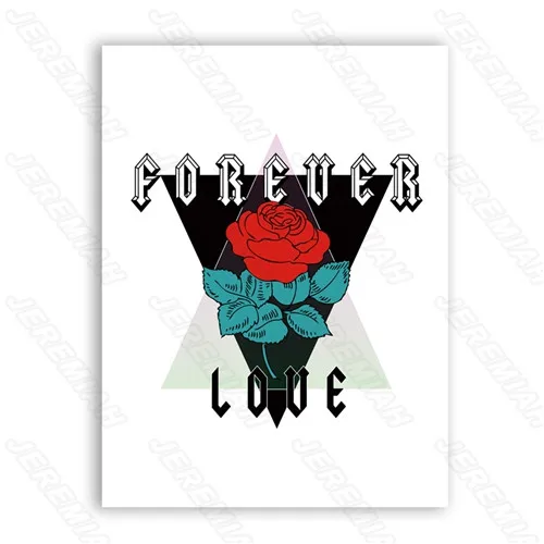 

Charming Rose Cartoon Poster Nordic Style Waterproof Ink Canvas Print Painting Modern Living Room Bedroom Wall Stickers
