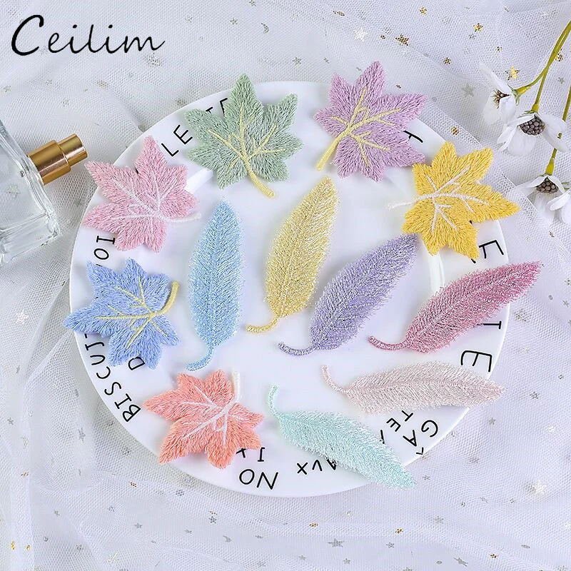 

10Pcs/Lot Fashion Cloth Leaf Shape Hair Clip Barrettes Hairpin Barrette Color Cute Hair Claws Hair Styling Tool for Girl Women