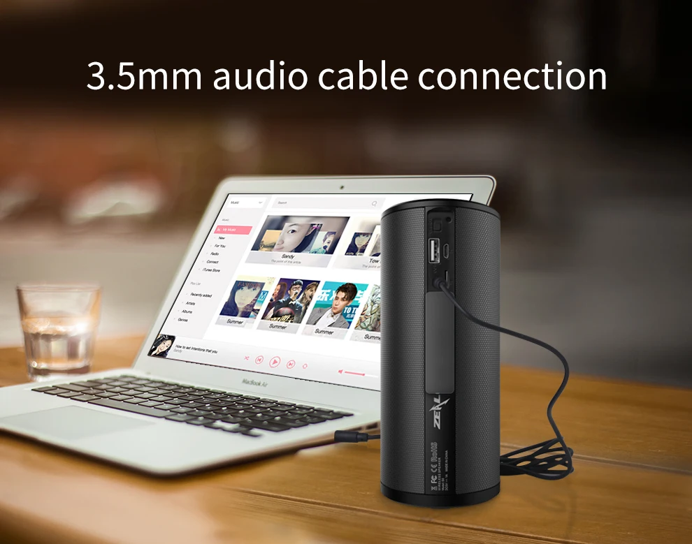 Zealot S8 Bluetooth с сенсорным управлением Колонка+ сумка для переноски HiFi поддержка sd-карты громкой связи беспроводная стереоколонка для наружного использования