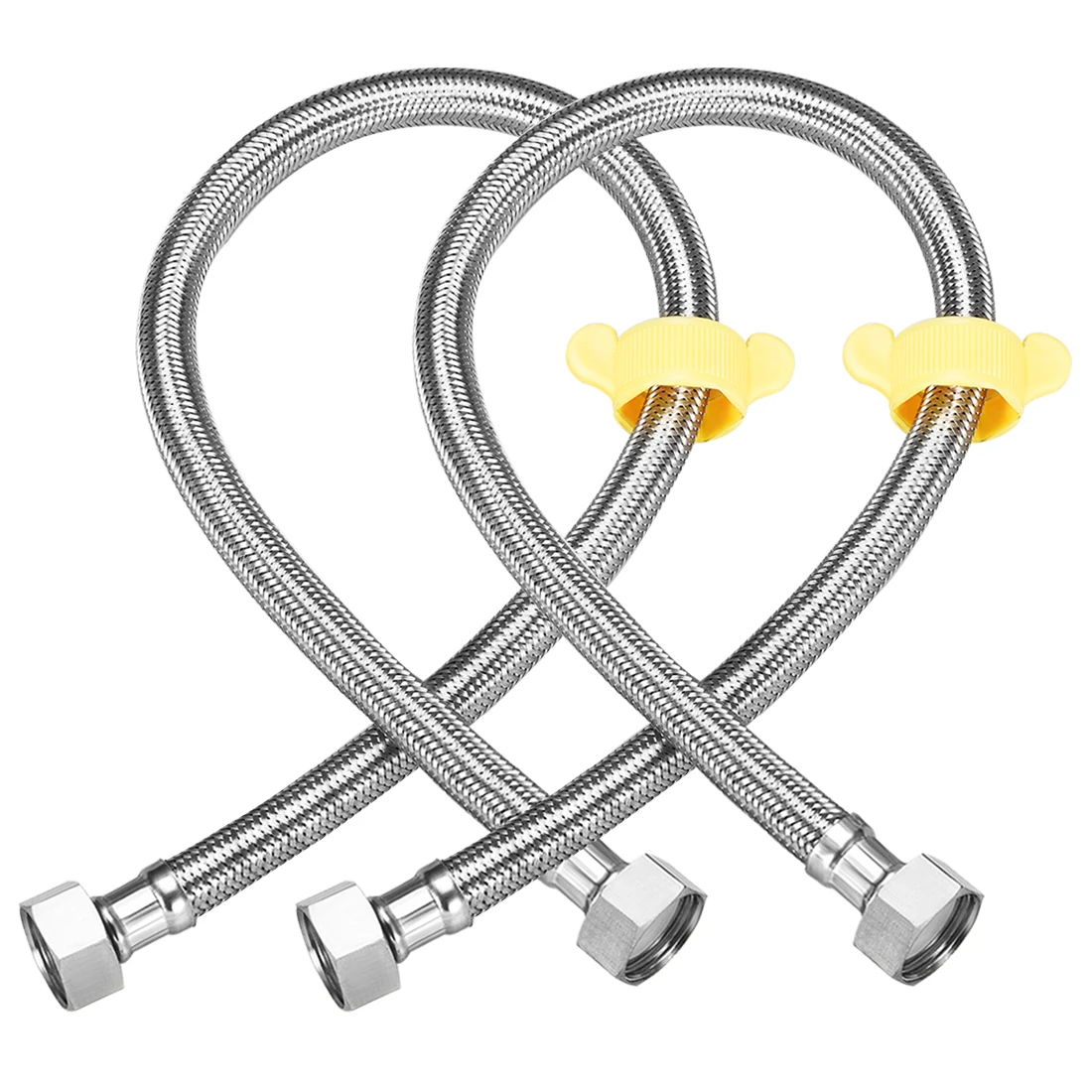 

uxcell 1/2/4 Pcs Faucet Supply Line Connector 1/2 Inch IPS Female x 1/2 Inch Female 20-59 Inch Length 59 Inch Length 2Pcs