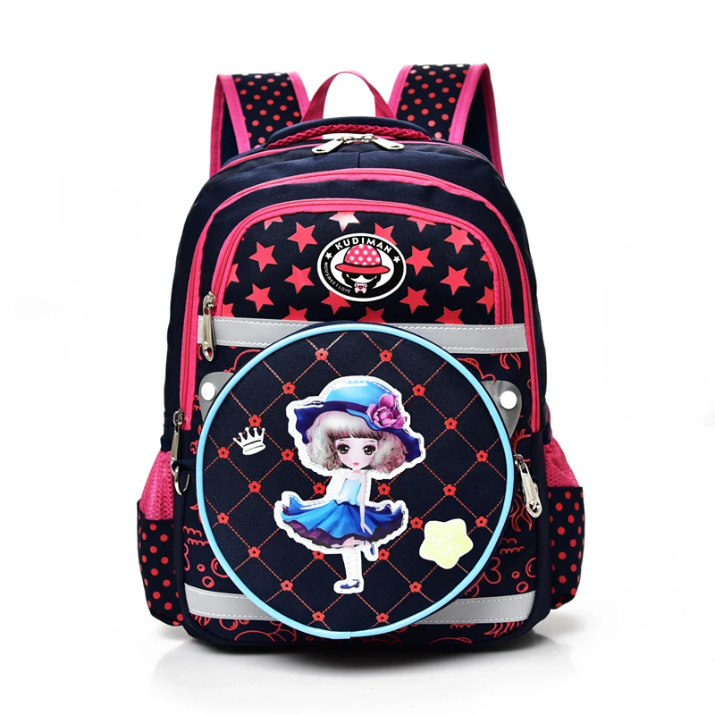 European and American cartoon car printing school bags For teens Boys girls Cute princess backpacks Nylon school backpack