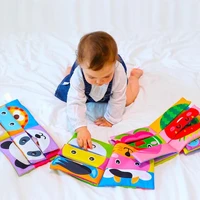 2021 good quality sound paper washable fabric book multiple colors early learning washable baby teething cloth book for gift