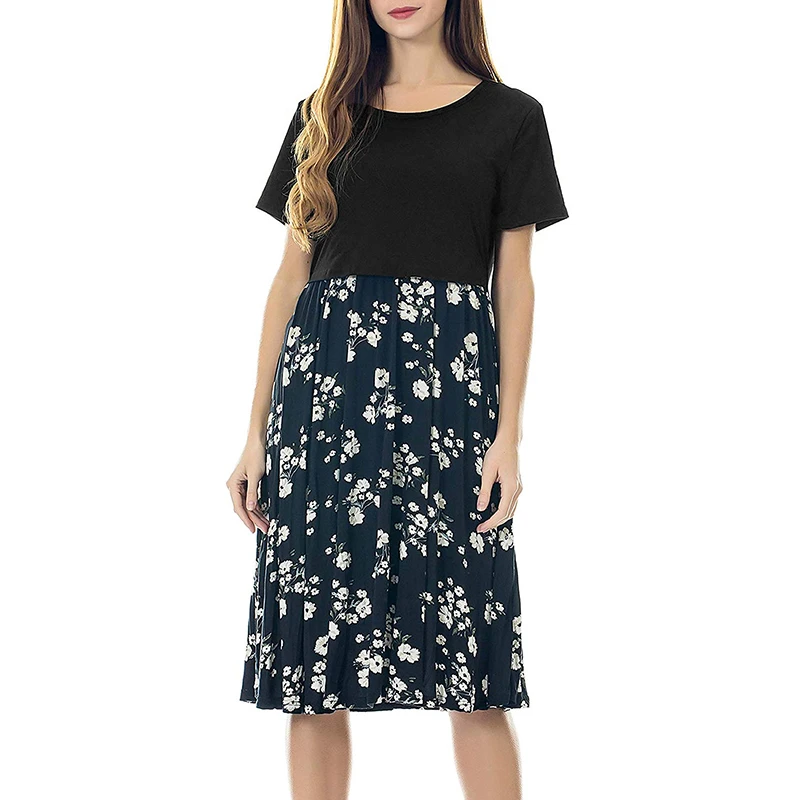 ENXI/платье для грудного вскармливания однотонные платья с цветочным принтом в