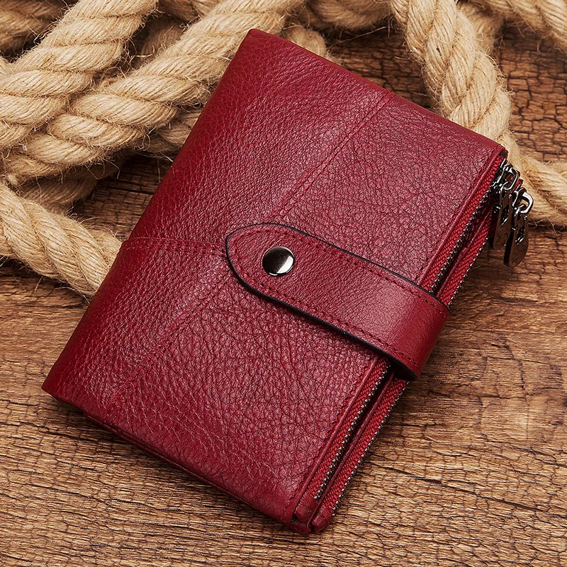 

Women Leather Wallets Rfid Female Portomonee Coin Purse Short High Quality Designer Money Bag Lady Fashion Hasp Card Holders
