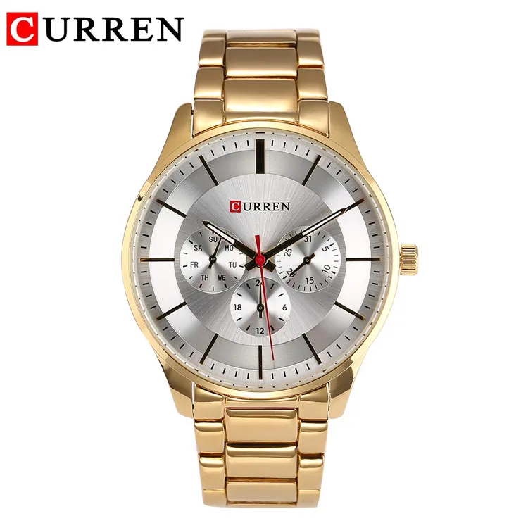 

CURREN 8282 Casual Sport Chronograph Men's Watch Stainless Steel Quartz Big Dial Watches Luminous Pointers Men Wristwatches