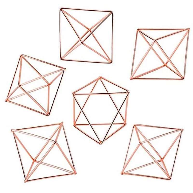 

6 Packs Hanging Air Plant Holder Mini Tabletop Himmeli Decor Geometric Planter Tillandsia Air Fern Hanger Display Stand