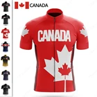 Мужская черная одежда, летняя велосипедная одежда с коротким рукавом, с изображением флага Канады