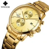 wwoor 2022 new top brand luxury men gold watch fashion business sports quartz causal waterproof wrist watches relogio masculino