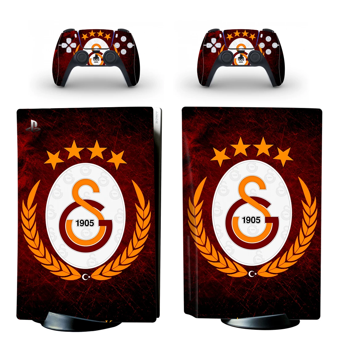 

Стандартная наклейка на диск Galatasaray PS5, наклейка для консоли PlayStation 5 и 2 контроллера PS5, виниловый чехол для диска