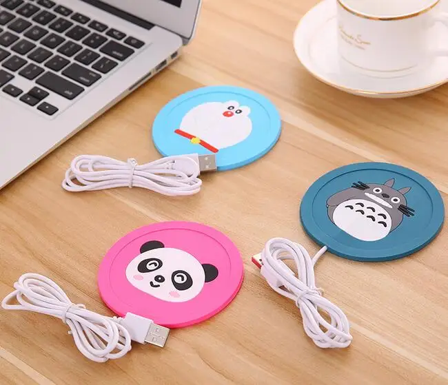 

Free shipping 100pcs/lot Creative Silicone Cartoon USB Office Coffee Tea Milk Cup Warmer Pad Mat USB Warm Coasters