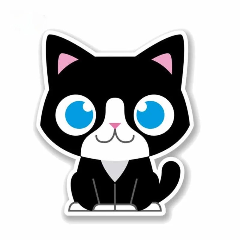

12x14CM Black Cat Sticker PVC High Quality Animal Car Sticker