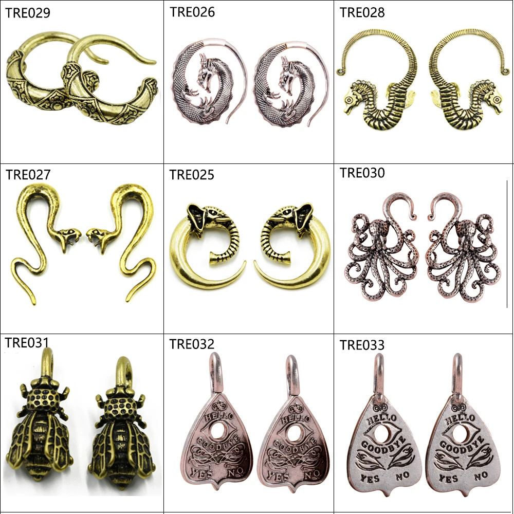 Пара модных индийских спиральных серьги пирсинг расширитель ювелирные изделия