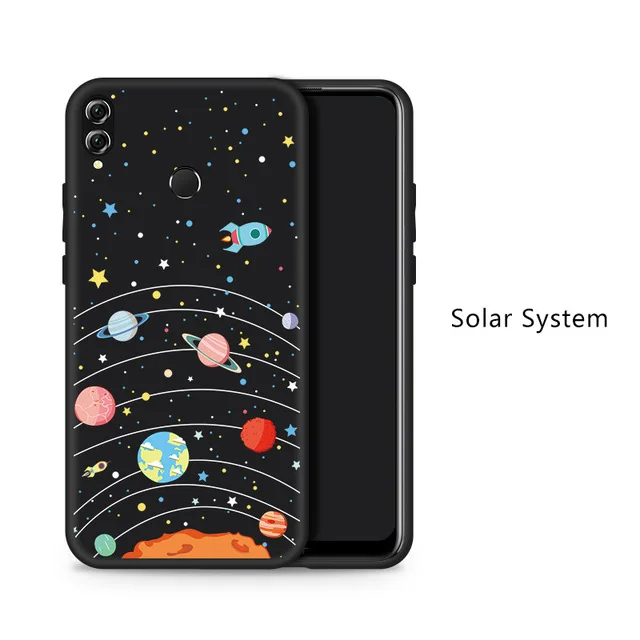 Solar System Милый чехол для huawei Honor 8x, силиконовый чехол, 3D рельеф, противоударный бампер для huawei Honor 9 10 Lite Y6 Y9, чехол - Цвет: Solar System