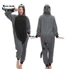 Комбинезон-кигуруми Мужской и Женский, шерстяной Пижамный комбинезон с серым медведем для Хэллоуина, коспай, Рождественский комбинезон с животными, очень большой размер XXL