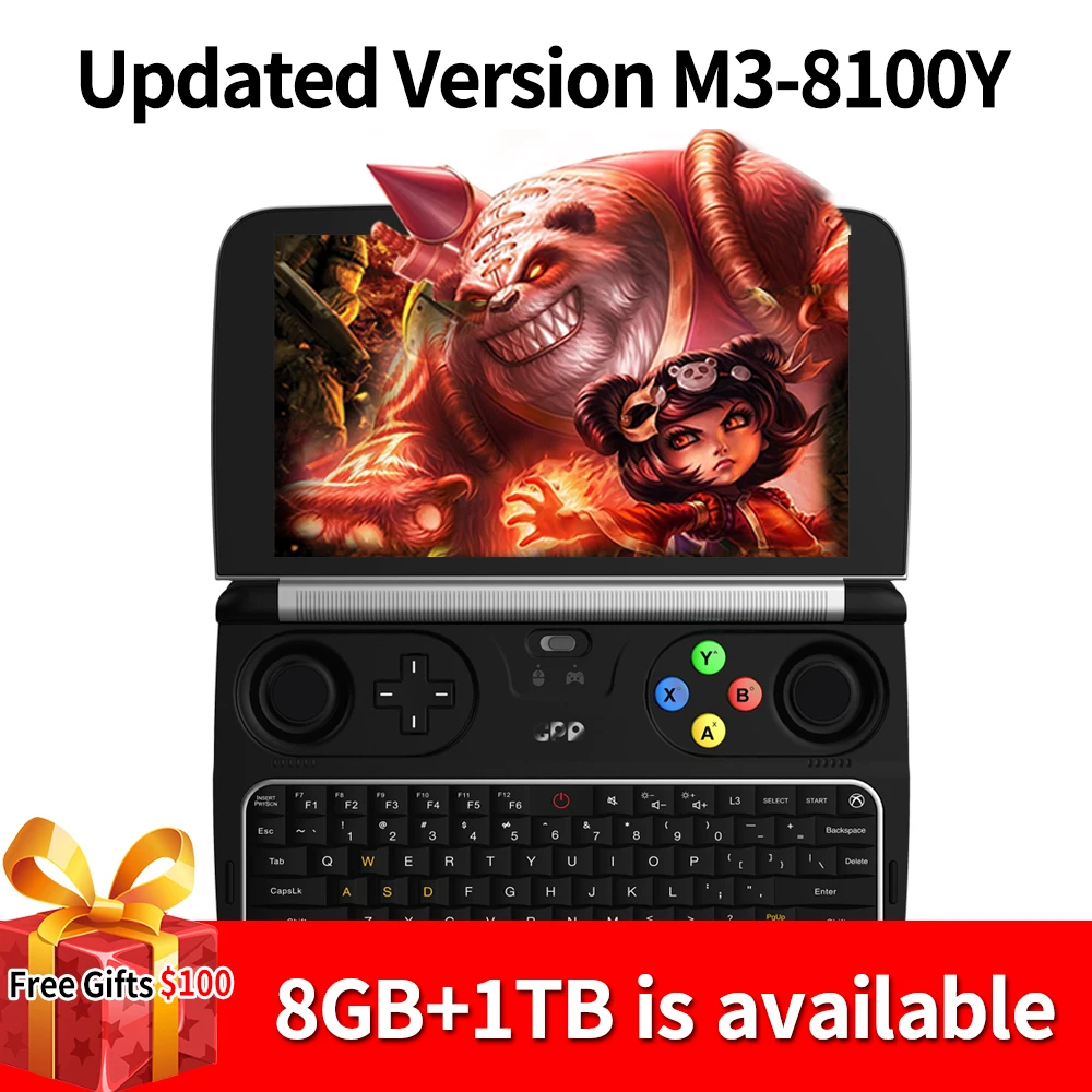 Новый GPD Win 2 WIN2 Intel Core m3 8100y четырехъядерный 6 "геймпад планшеты Windows 10 8 Гб ram 256 ГБ