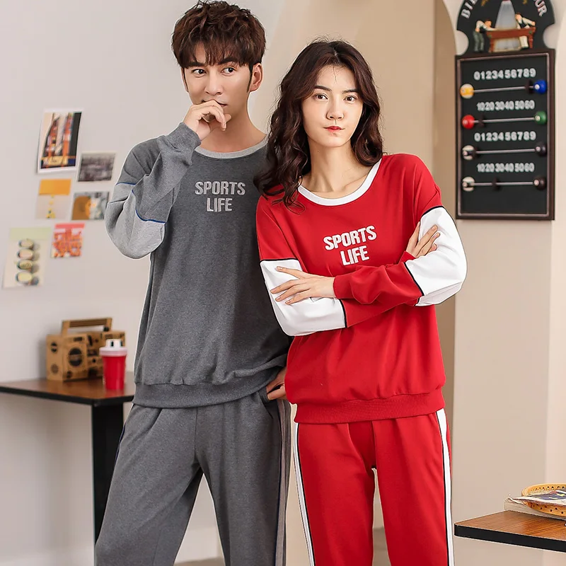 Домашний костюм для женщин и мужчин комплект нижнего белья пижама с длинными