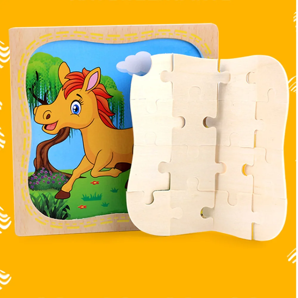 16 шт деревянные головоломки игрушка дети ребенок Обучающие образовательные