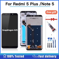 for xiaomi redmi 5 plus lcd display touch screen 100 new 5 99 digitizer assembly frame replacement accessory for redmi 5 plus
