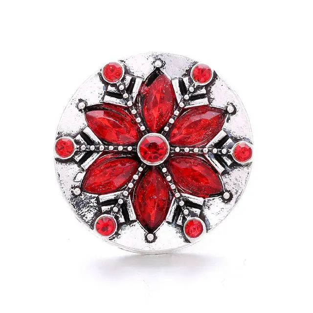 

XH5348 новые красивые снежинки Рождественские Кристаллы 18 мм Металлические кнопки ювелирные изделия для браслета