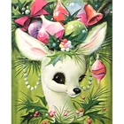 Алмазная живопись сделай сам, мозаичная гирлянда, оленя, полностью квадратная, круглая Вышивка крестиком, домашний декор, стразы, вышивка, смола Dril