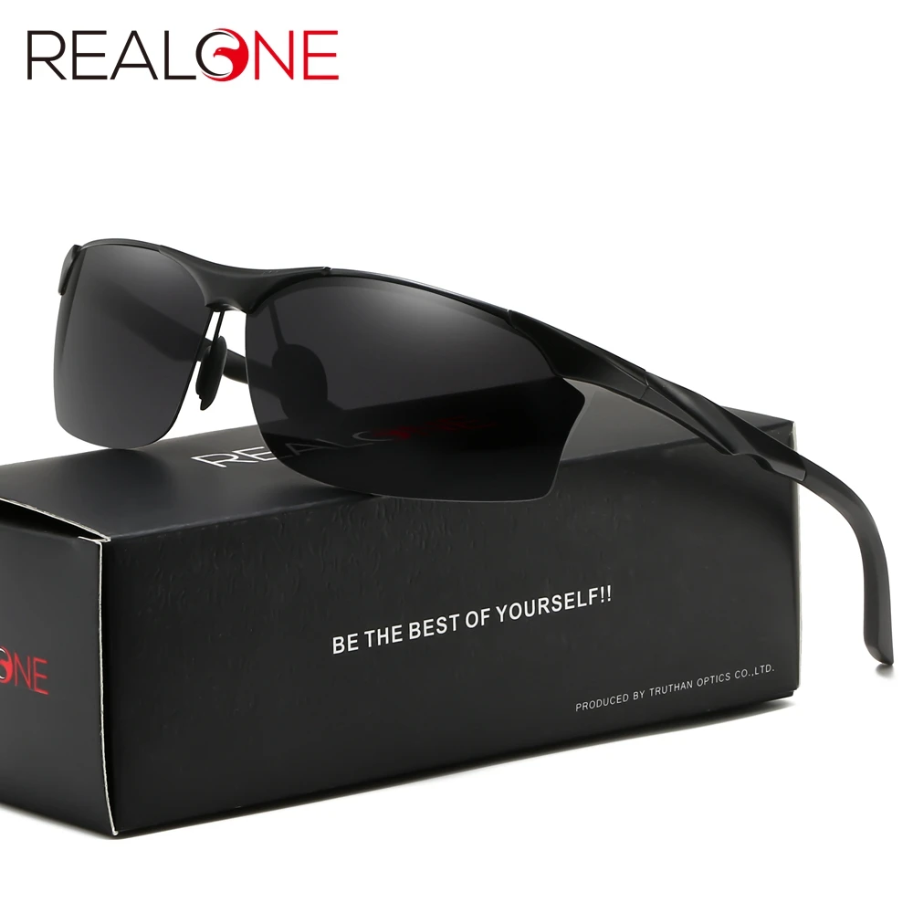 

Mens Aluminum Semi-Rimless Sunglasses with Polaroid UV400 Protection Sports Sun Glasses for Men Driving Polarized Sunglass 5597