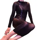 Сексуальное женское ультратонкое блестящее шелковое платье 8D, мерсеризирующее дышащее модное цельное платье-карандаш