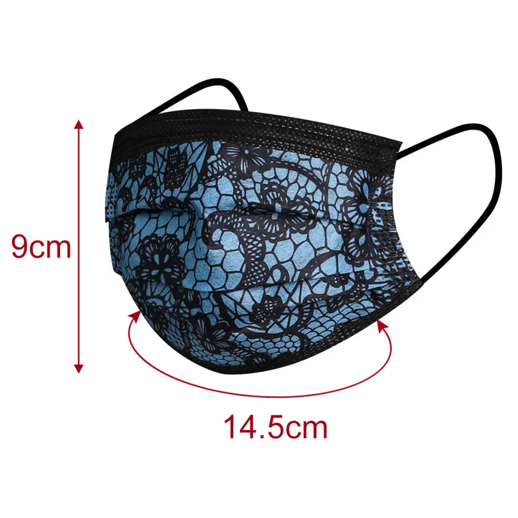 

unisex 50PC Safety Air Fog mascarilla colourful mascarilla diseo personality Lace Disposable Protection Breathable Face Mask