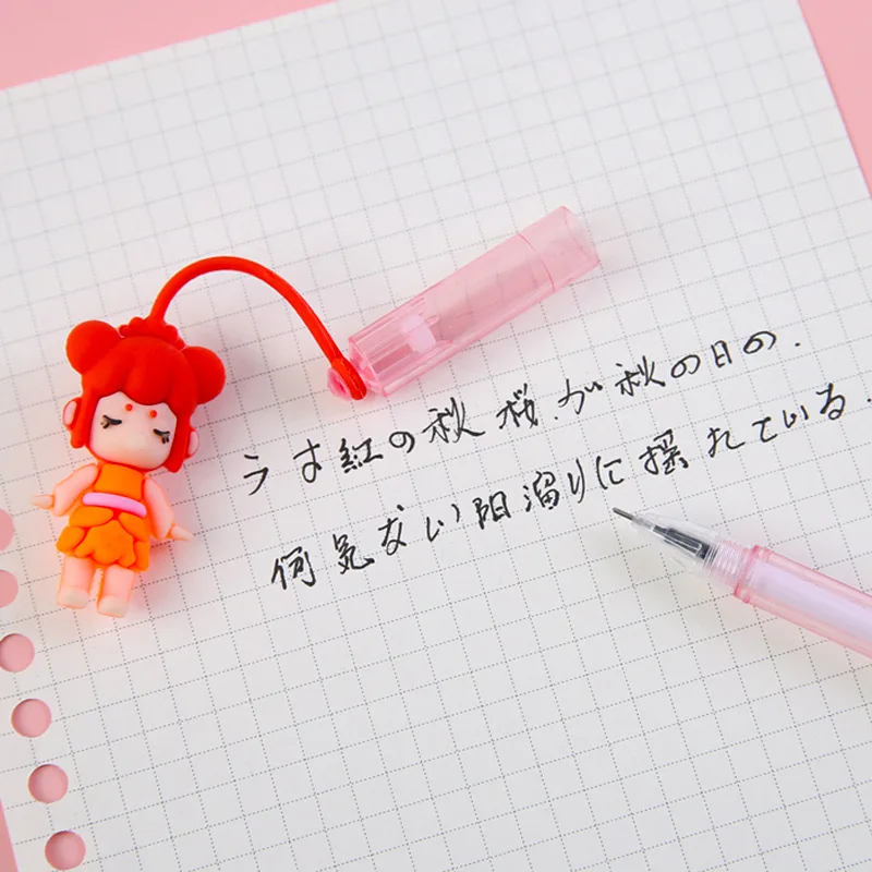 

Cartoon Girl Doll Pendant Gel Pen Cute 0.5mm Black Ink Neutral Pens Promotional Gift Stationery School Supplies