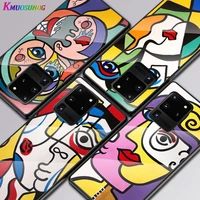 picasso abstract art for samsung galaxy s20 fe s10e s10 s9 s8 ultra plus lite plus 5g tempered glass cover phone case